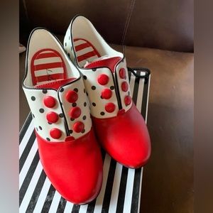 LOLA Ramona Red/White Polka Dot Heels size 8 NIB
